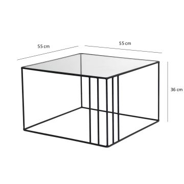 Konferenční stolek OUTLINE 36x55 cm černá/čirá