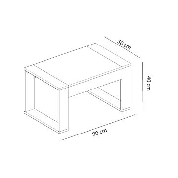 Konferenční stolek RETRO 40x90 cm bílá/béžová