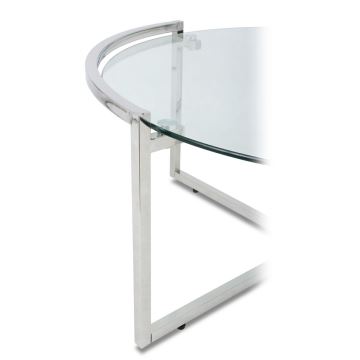 Konferenční stolek SOLAS 40x90 cm chrom/čirá