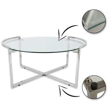 Konferenční stolek SOLAS 40x90 cm chrom/čirá
