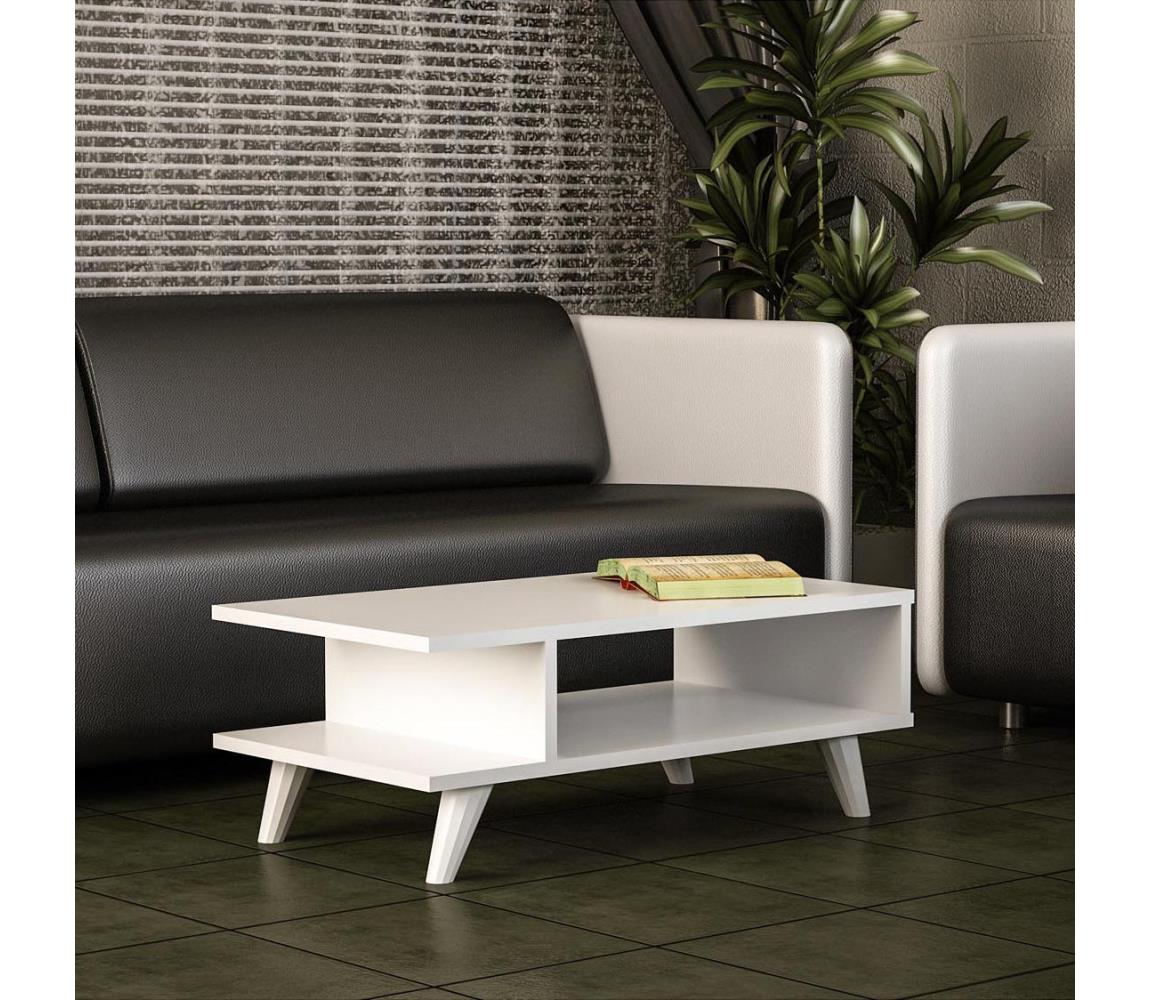  Konferenční stolek TITUS 30x80 cm bílá 