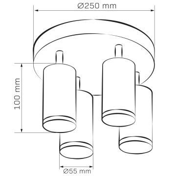 Koupelnové bodové svítidlo TURYN 4xGU10/10W/230V IP44 bílá