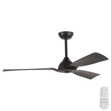 Koupelnový stropní ventilátor pr. 132 cm IP44 černá + dálkové ovládání