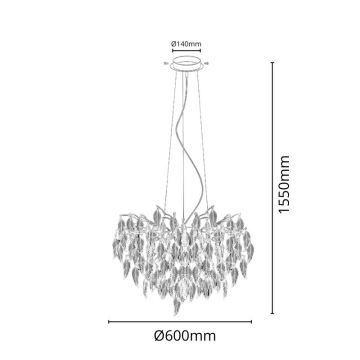 Křišťálový lustr na lanku 10xG9/40W/230V černá