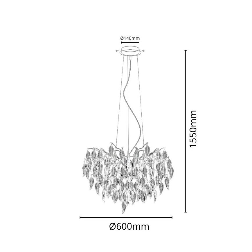 Křišťálový lustr na lanku 10xG9/40W/230V černá