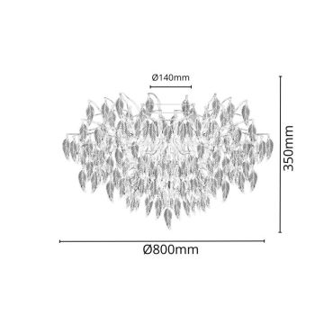 Křišťálový přisazený lustr 12xG9/40W/230V černá