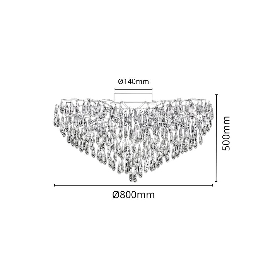 Křišťálový přisazený lustr 12xG9/40W/230V zlatá