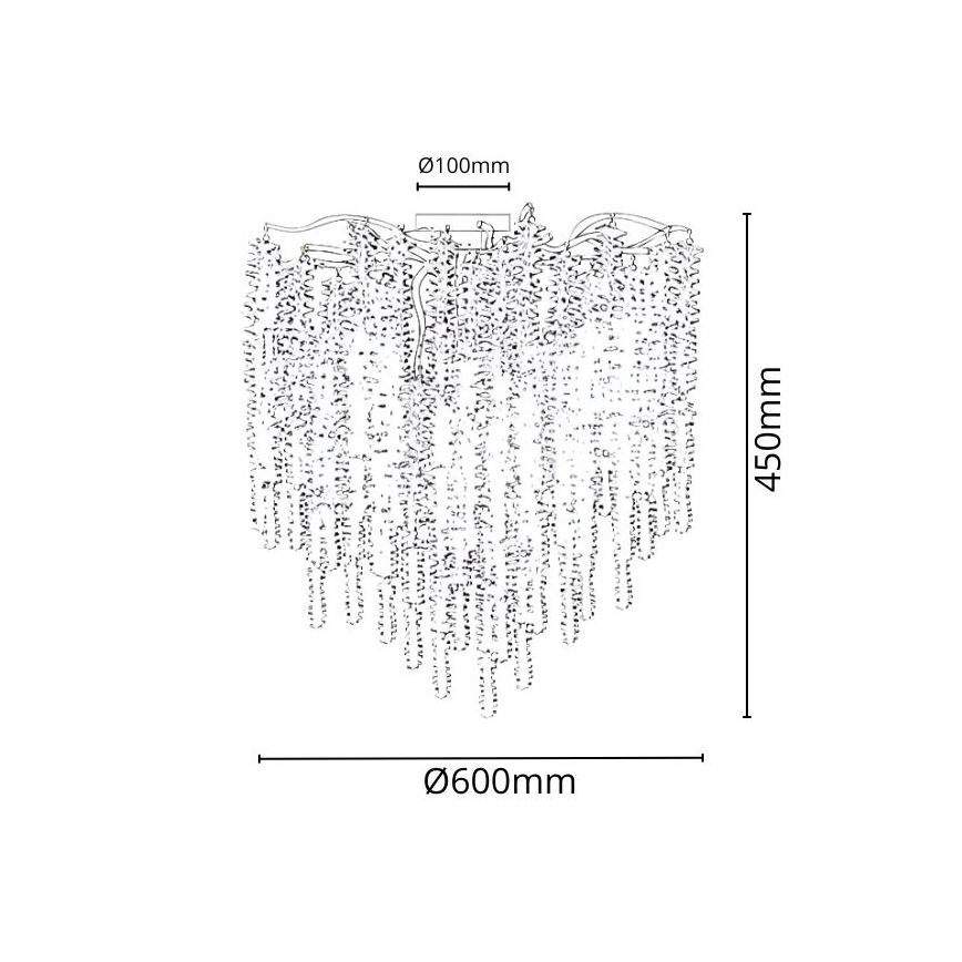 Křišťálový přisazený lustr 9xG9/40W/230V zlatá