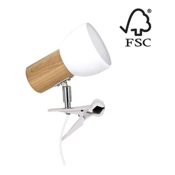 Lampa s klipem SVENDA 1xE27/60W/230V dub – FSC certifikováno