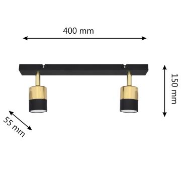 LED Bodové svítidlo TUBSSON 2xGU10/4,8W/230V černá/zlatá