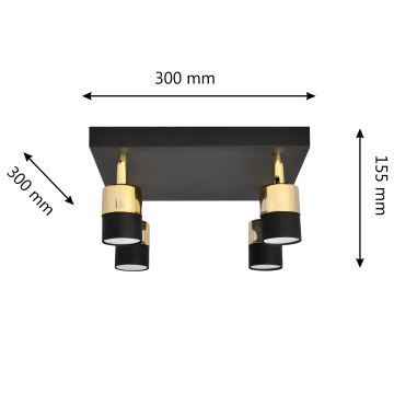 LED Bodové svítidlo TUBSSON 4xGU10/4,8W/230V černá/zlatá