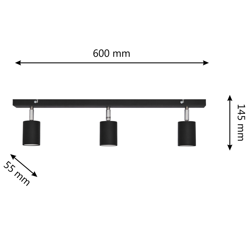 LED Bodové svítidlo TUNE 3xGU10/4,8W/230V černá