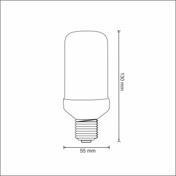 LED Dekorační žárovka FLAME T60 E27/3W/230V 1400K