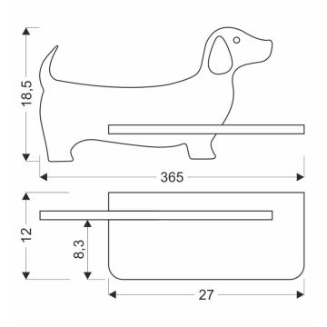 LED Dětské nástěnné svítidlo s poličkou DOG LED/5W/230V modrá/dřevo, FSC certifikováno