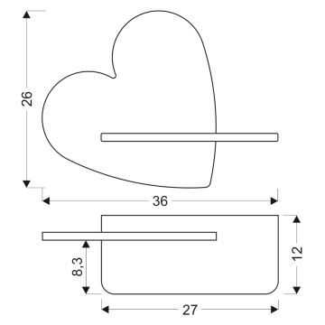 LED Dětské nástěnné svítidlo s poličkou HEART LED/5W/230V růžová/dřevo, FSC certifikováno