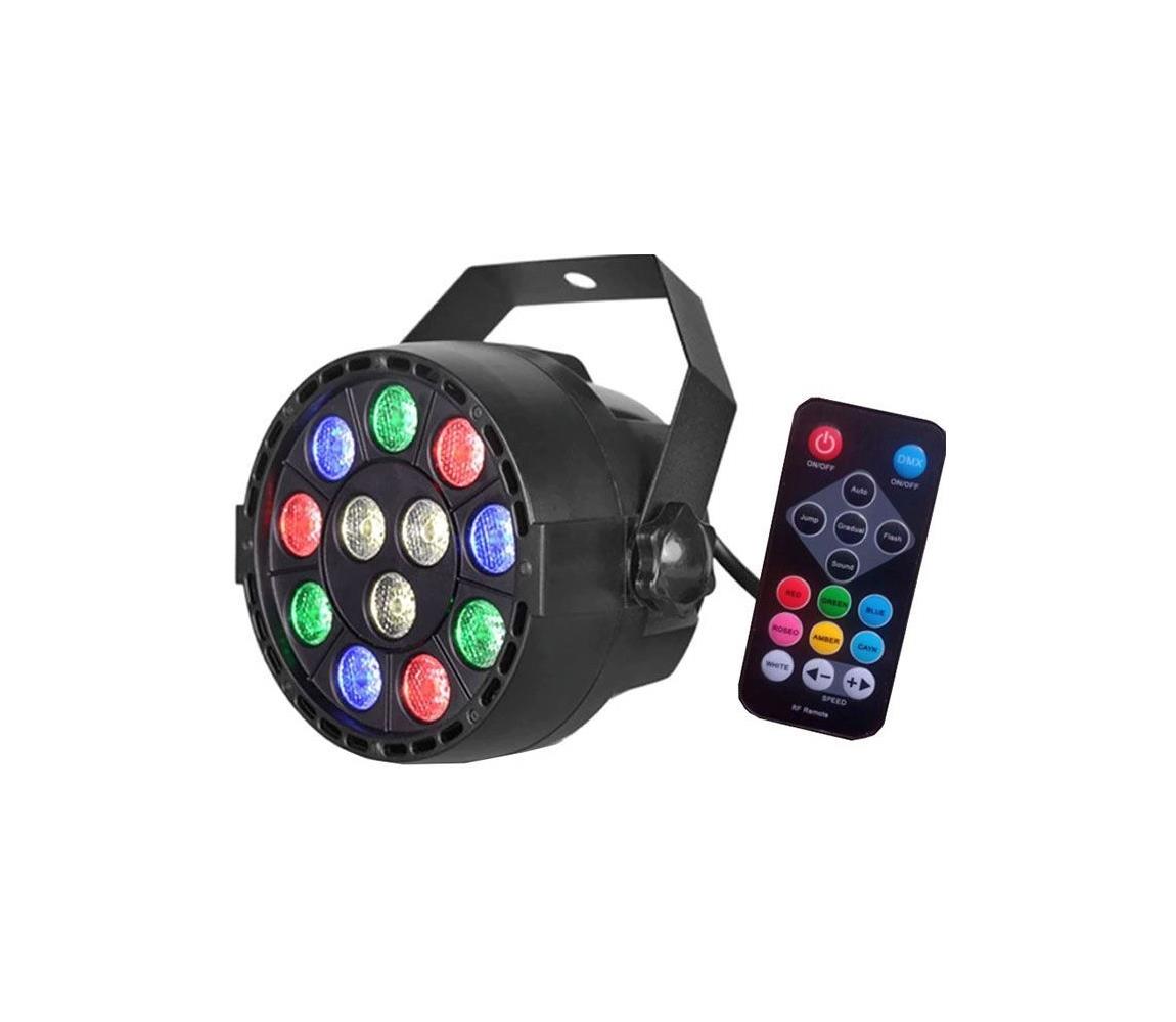 HADEX LED Disco reflektor LED/12W/230V multicolor + dálkové ovládání HD0524