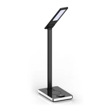 LED Dotyková stmívatelná stolní lampa s bezdrátovým nabíjením LED/7W/5V 3000-6500K USB černá