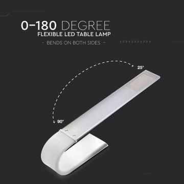 LED Flexibilní stmívatelná stolní lampa LED/6,5W/5V 2000 mAh 3000K/4500K/6000K