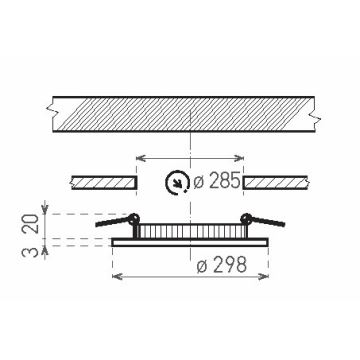 LED Koupelnové podhledové svítidlo VEGA LED/24W/230V 2800K pr. 29,8 cm IP44