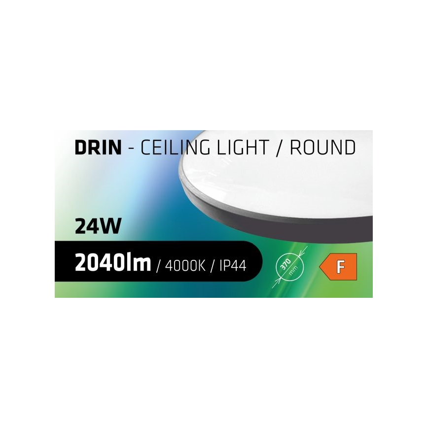 LED Koupelnové stropní svítidlo CIRCLE LED/24W/230V 4000K pr. 37 cm IP44 černá