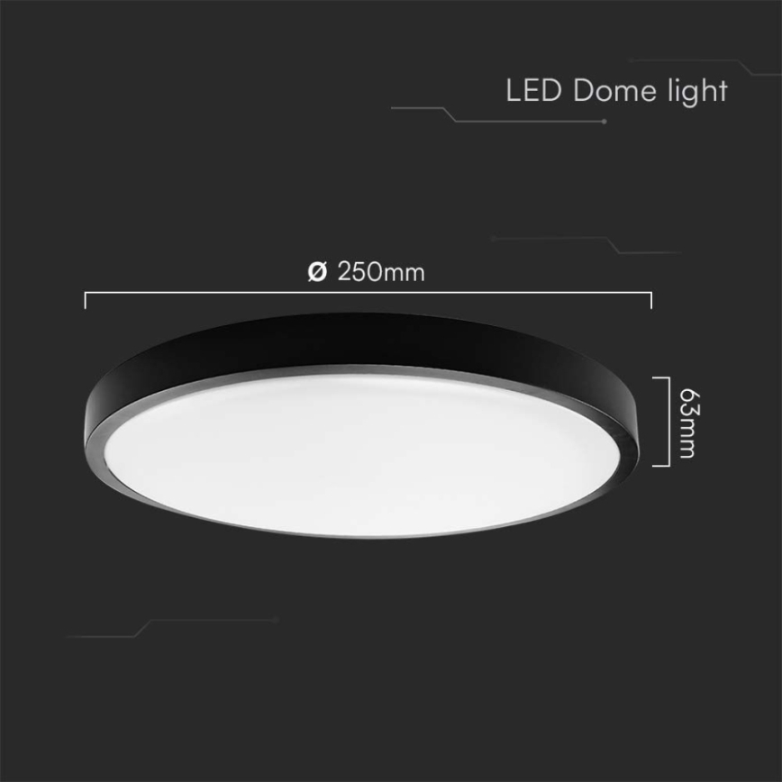 LED Koupelnové stropní svítidlo LED/18W/230V 6500K IP44 černá