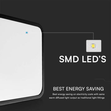 LED Koupelnové stropní svítidlo LED/24W/230V IP44 4000K 29x29 cm černá