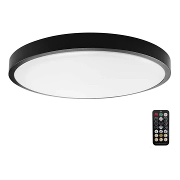 LED Koupelnové stropní svítidlo se senzorem LED/18W/230V 4000K IP44 černá + dálkové ovládání