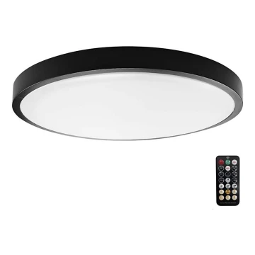 LED Koupelnové stropní svítidlo se senzorem LED/24W/230V 4000K IP44 černá + dálkové ovládání