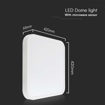 LED Koupelnové stropní svítidlo se senzorem LED/36W/230V 4000K IP44 bílá + dálkové ovládání