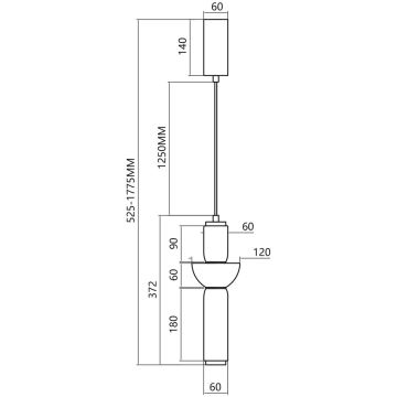 LED Lustr na lanku CAMPO LED/19W/230V