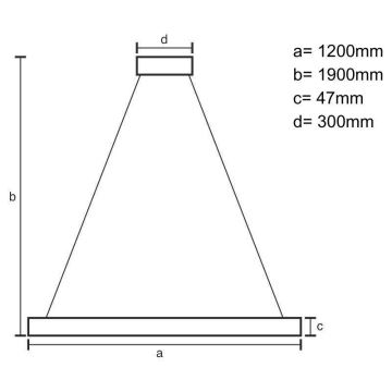 LED Lustr na lanku LED/22W/230V 4000K 120 cm jasan/masiv