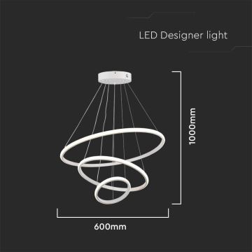 LED Lustr na lanku LED/32W/230V 3000K bílá