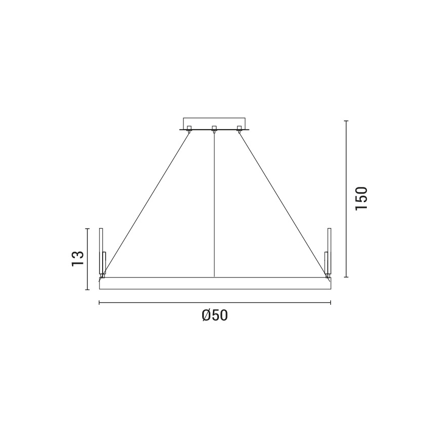 LED Lustr na lanku LED/35W/230V 3000K zlatá