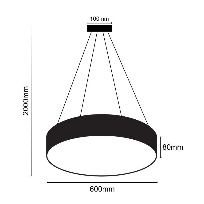 LED Lustr na lanku LED/35W/230V 4000K pr. 60 cm