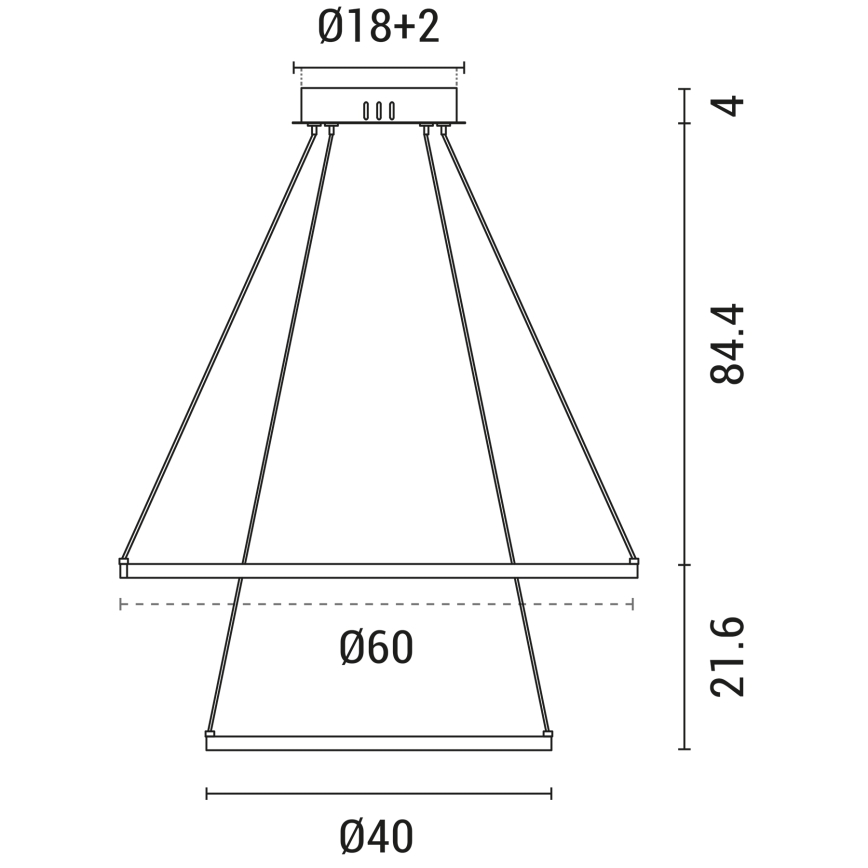 LED Lustr na lanku LED/37W/230V 3000K bílá