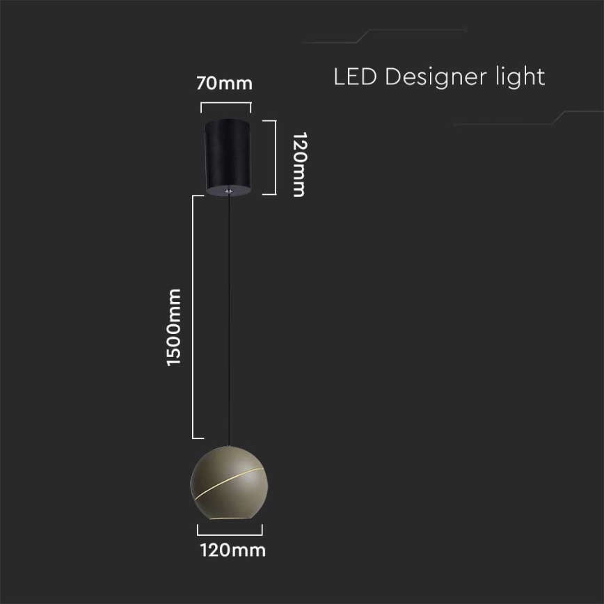 LED Lustr na lanku LED/8,5W/230V 3000K šedá