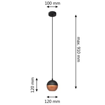 LED Lustr na lanku MIDWAY 1xGU10/6,5W/230V černá/měděná