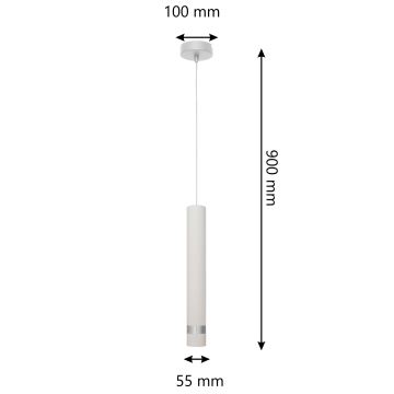 LED Lustr na lanku TUBA 1xGU10/4,8W/230V bílá/lesklý chrom