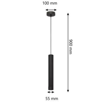 LED Lustr na lanku TUBA 1xGU10/4,8W/230V černá