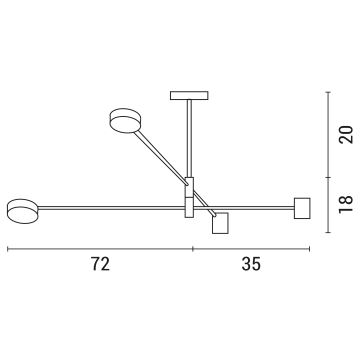 LED Lustr na tyči LED/24W/230V 3000K zlatá