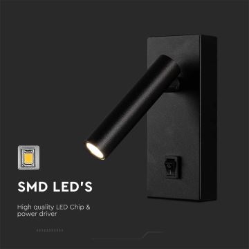 LED Nástěnné bodové svítidlo LED/2W/230V 4000K černá