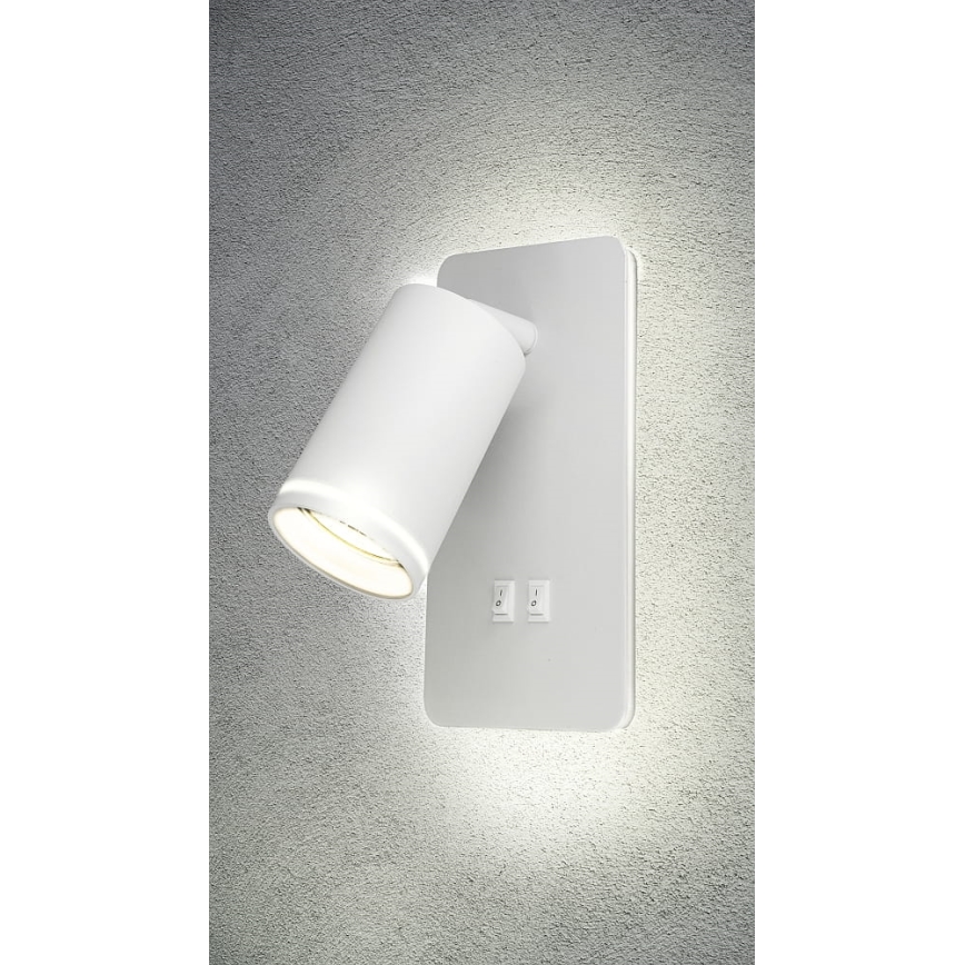 LED Nástěnné bodové svítidlo PARIS 1xGU10/10W/230V + LED/6W/230V bílá