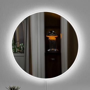 LED Nástěnné zrcadlo s podsvícením ROUND pr. 40 cm bílá