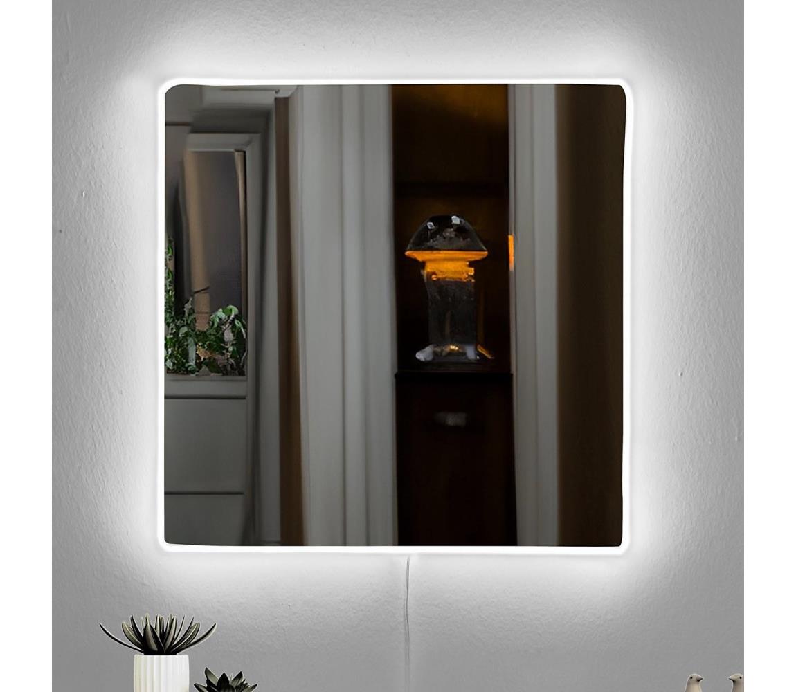  LED Nástěnné zrcadlo s podsvícením SQUARE 50x50 cm bílá 