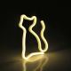 LED Neonová nástěnná dekorace CAT LED/3W/3xAA žlutá