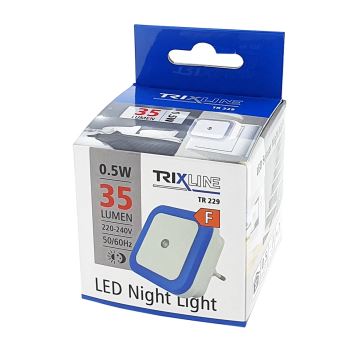 LED Noční světlo se senzorem LED/0,5W/230V modrá