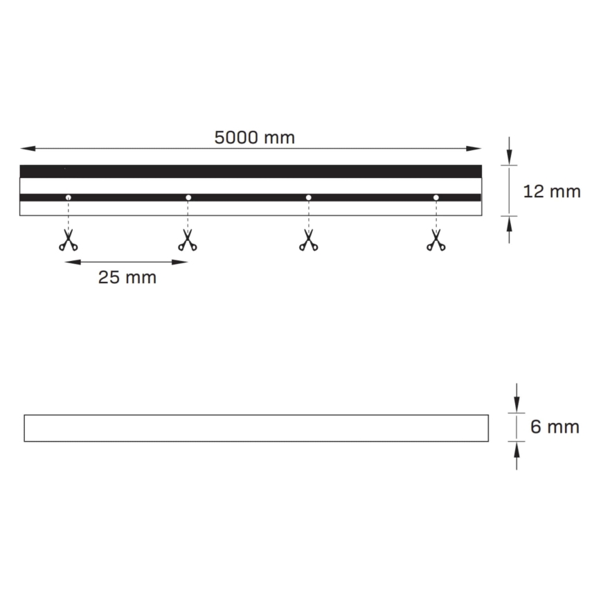 LED Pásek NEON 5 m LED/27W/12V 4000K IP65