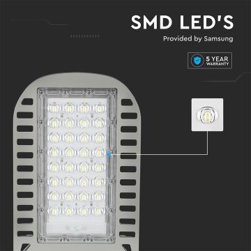 LED Pouliční lampa SAMSUNG CHIP LED/50W/230V 6500K šedá