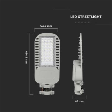 LED Pouliční lampa SAMSUNG CHIP LED/50W/230V 6500K šedá