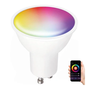 LED RGB Chytrá stmívatelná žárovka GU10/5W/230V 2700-6500K Wi-Fi Tuya